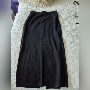 St. John Black Knee-Length Pencil Knit Skirt